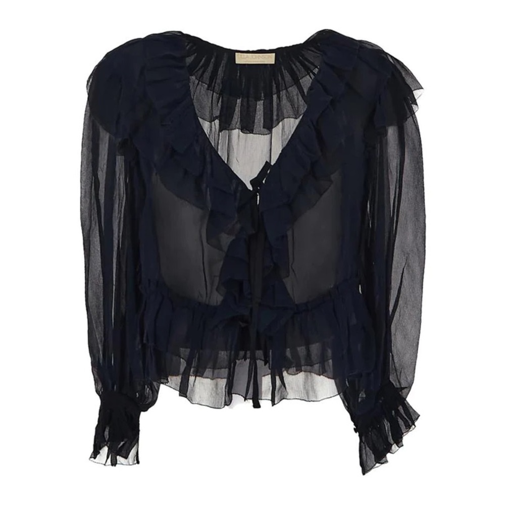 NWT - Ulla Johnson - Vivian Silk Blouse - Midnight - 2